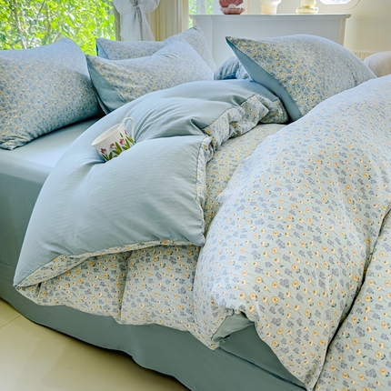 91家纺网 家纺一手货源 找家纺 （总）仟网汇 2024秋冬新款提花彩竺棉小竺棉四件套