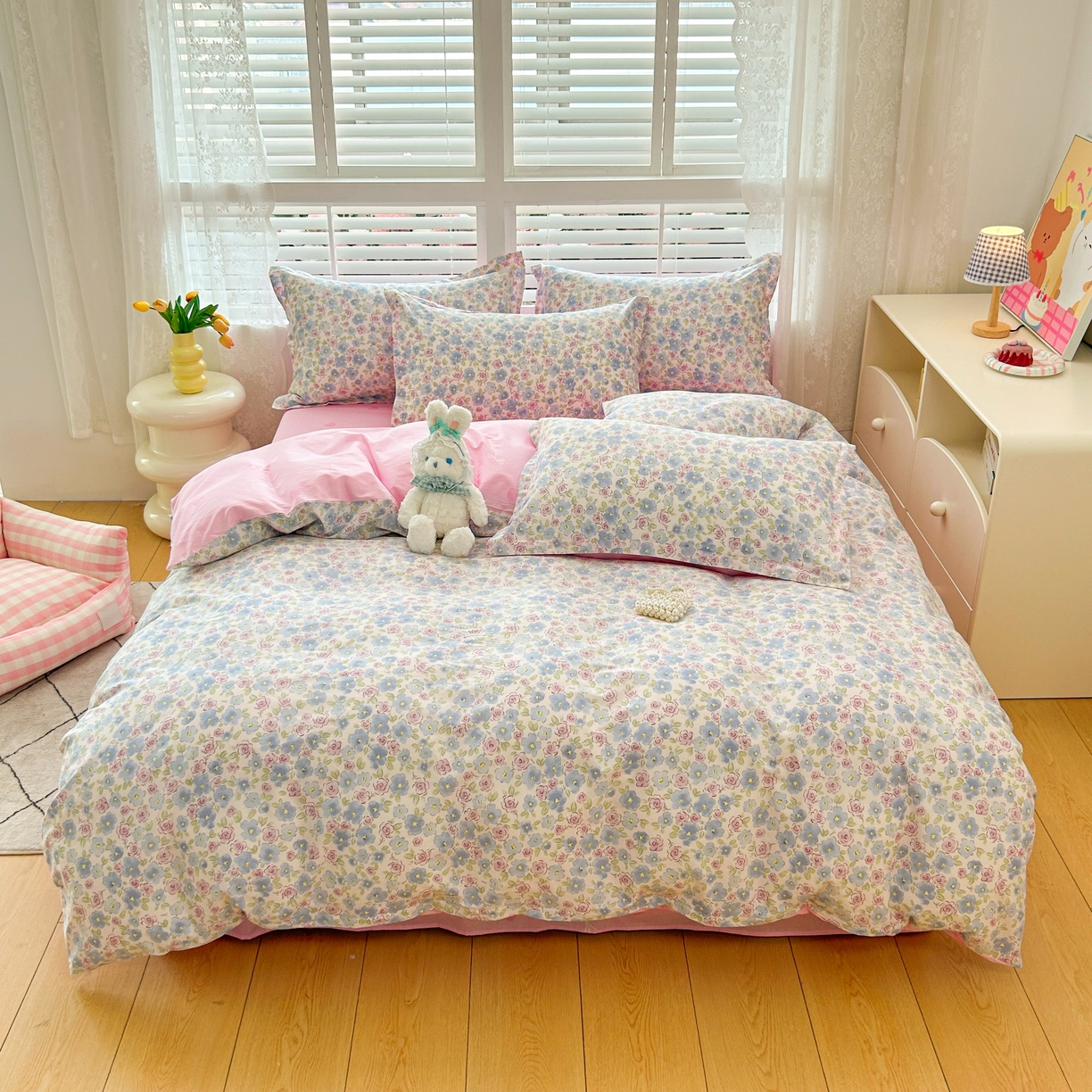 91家纺网 家纺一手货源 找家纺 红馆 2025年全棉12868印花系列四件套 花语嫣然