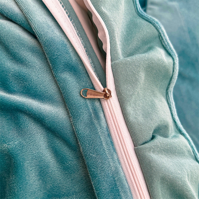 91家纺网 家纺一手货源 找家纺 恒爱家纺 2024新款宝宝绒霞姿月韵四件套 浅灰蓝