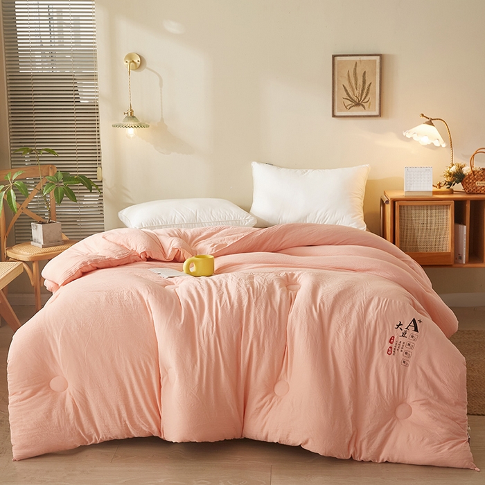 91家纺网 家纺一手货源 找家纺 好福居 2024新款A类母婴级原棉被子被芯 粉色