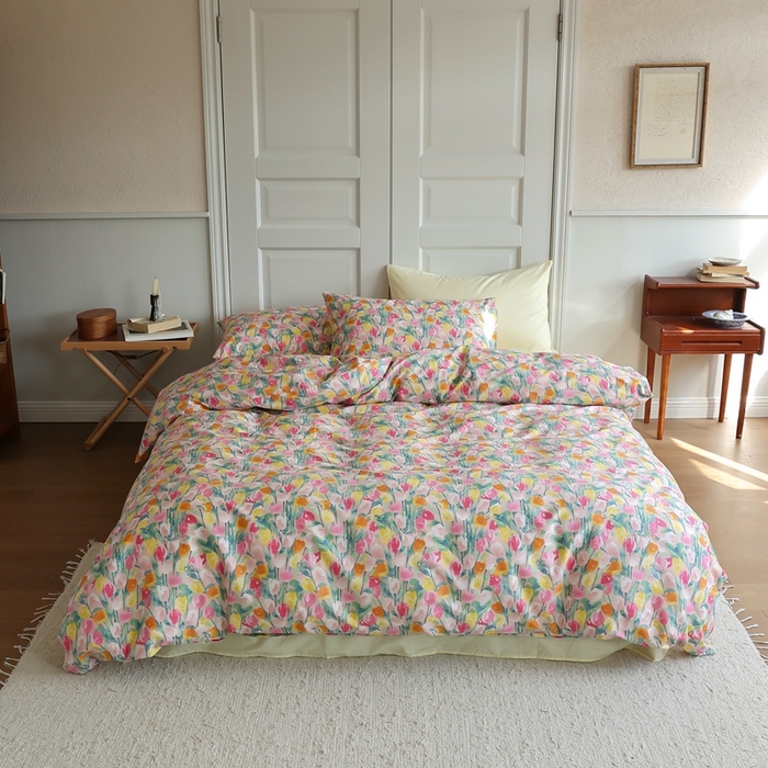 91家纺网 家纺一手货源 找家纺 棉眠 2024新款40支全棉秋季花园系列四件套 玫瑰故事