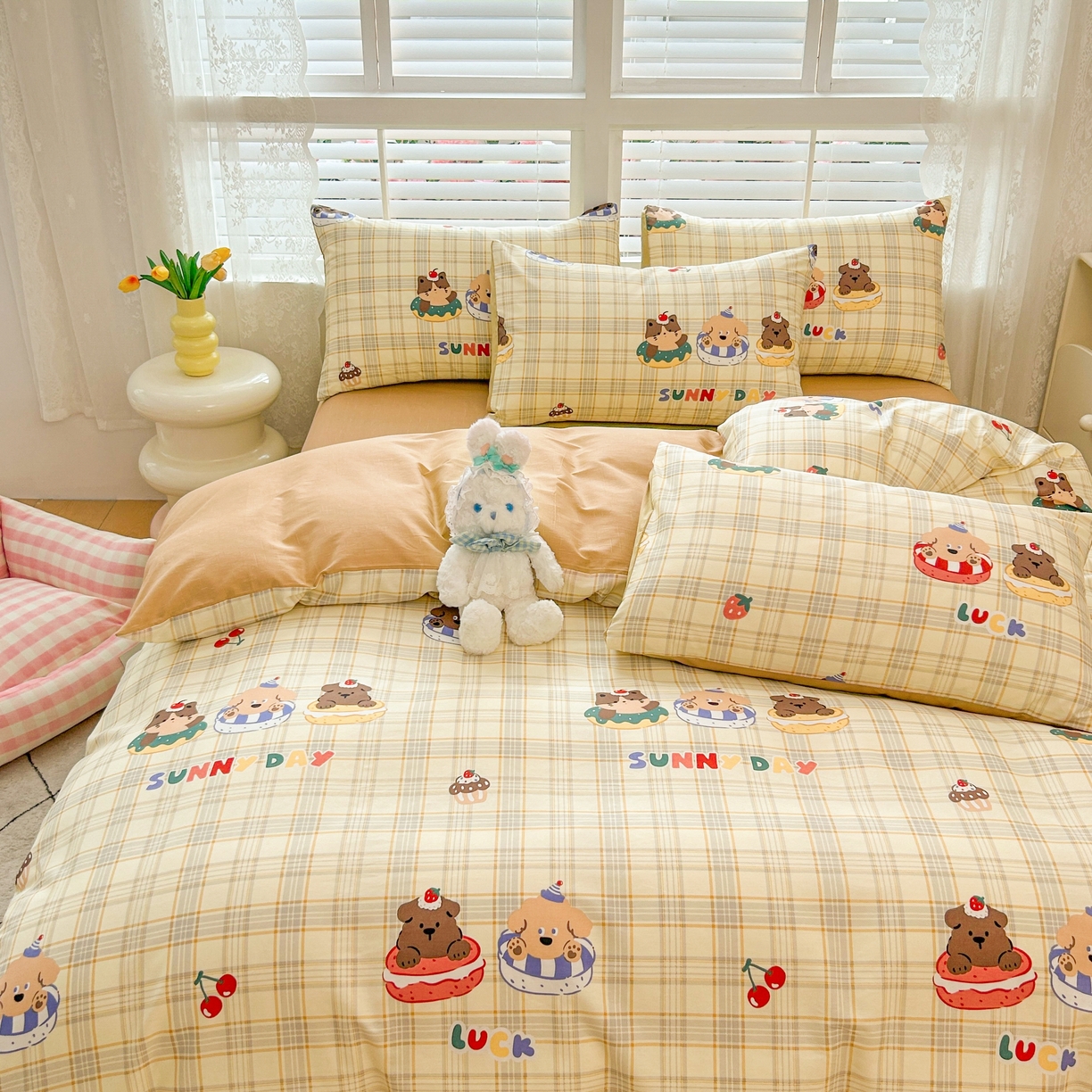 91家纺网 家纺一手货源 找家纺 红馆 2025年全棉12868印花系列四件套 萌趣时光