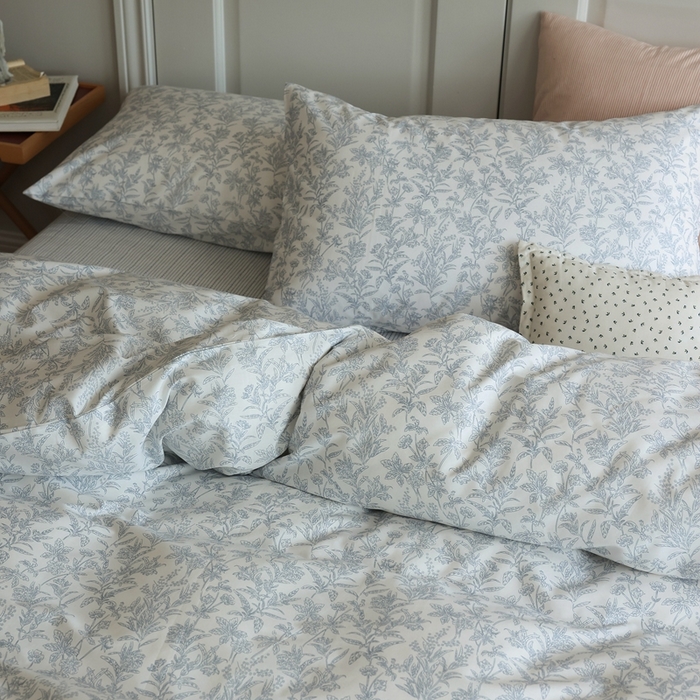 91家纺网 家纺一手货源 找家纺 棉眠 2024新款40支全棉秋季花园系列四件套 雾入松林