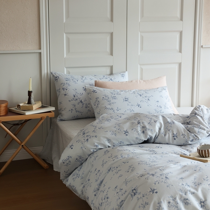 91家纺网 家纺一手货源 找家纺 棉眠 2024新款40支全棉秋季花园系列四件套 浮光竹影