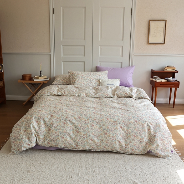 91家纺网 家纺一手货源 找家纺 棉眠 2024新款40支全棉秋季花园系列四件套 美琪