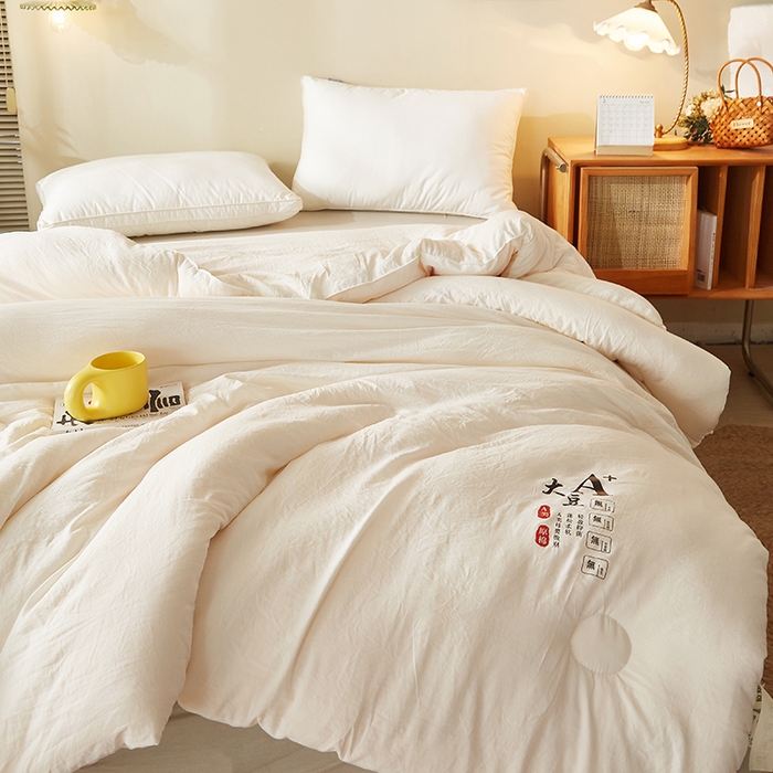 91家纺网 家纺一手货源 找家纺 好福居 2024新款A类母婴级原棉被子被芯 米白