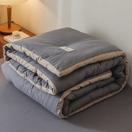 雯雨家纺 2024新款里外全棉棉花被冬被 高级灰
