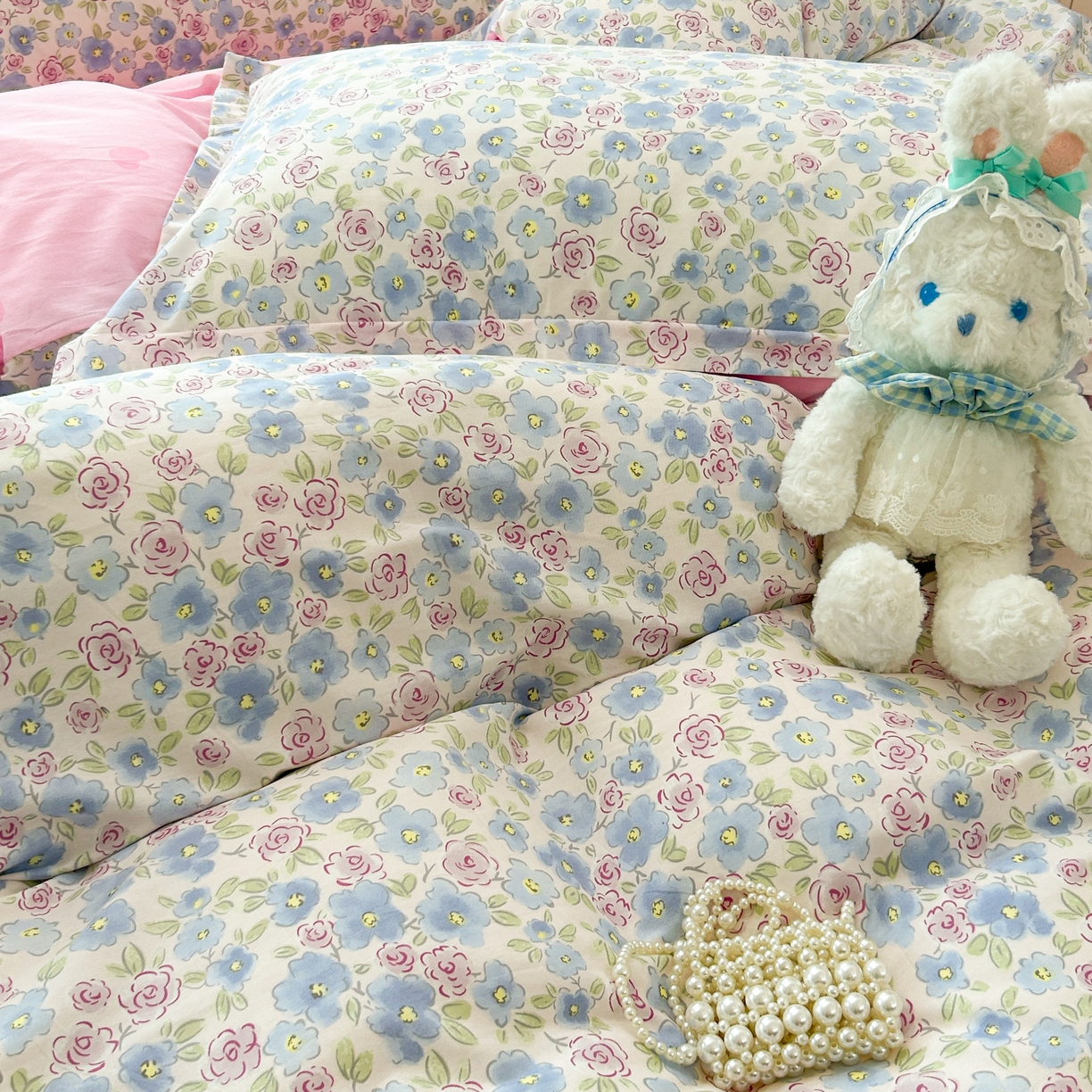 91家纺网 家纺一手货源 找家纺 红馆 2025年全棉12868印花系列四件套 花语嫣然