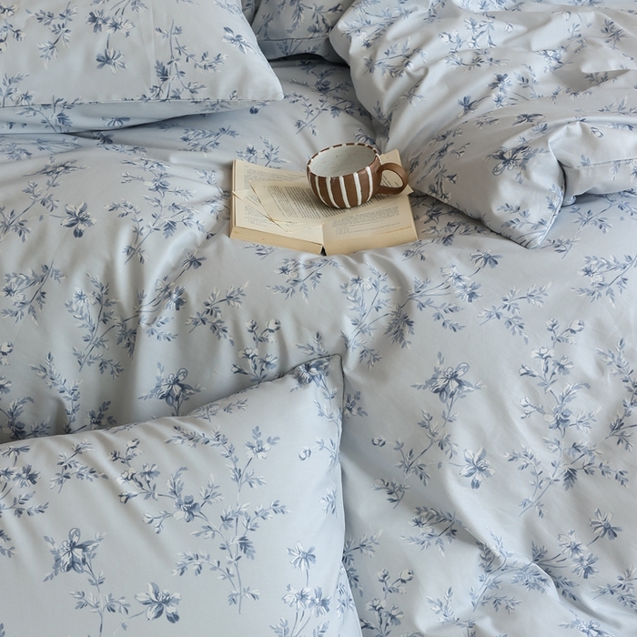 91家纺网 家纺一手货源 找家纺 棉眠 2024新款40支全棉秋季花园系列四件套 浮光竹影