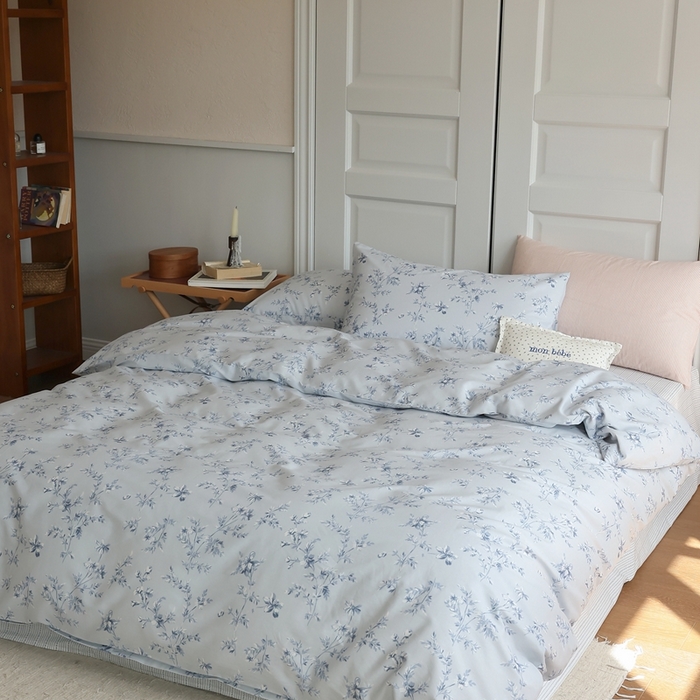 91家纺网 家纺一手货源 找家纺 棉眠 2024新款40支全棉秋季花园系列四件套 浮光竹影