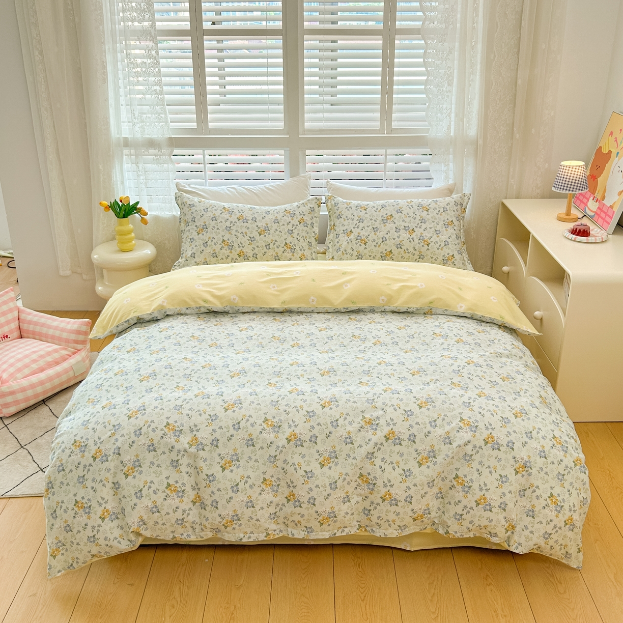 91家纺网 家纺一手货源 找家纺 红馆 2025年全棉12868印花系列四件套 花语花夕