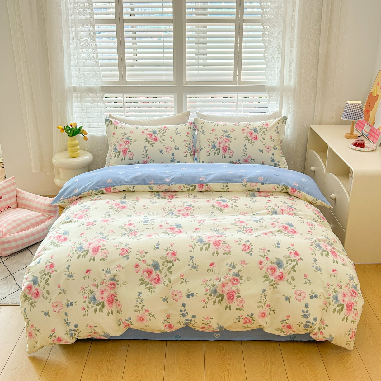 91家纺网 家纺一手货源 找家纺 红馆 2025年全棉12868印花系列四件套 春湔