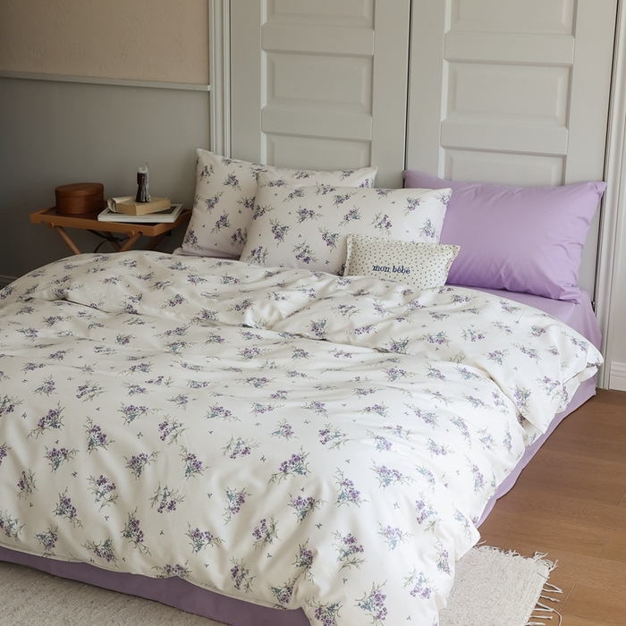 91家纺网 家纺一手货源 找家纺 棉眠 2024新款40支全棉秋季花园系列四件套 海兰