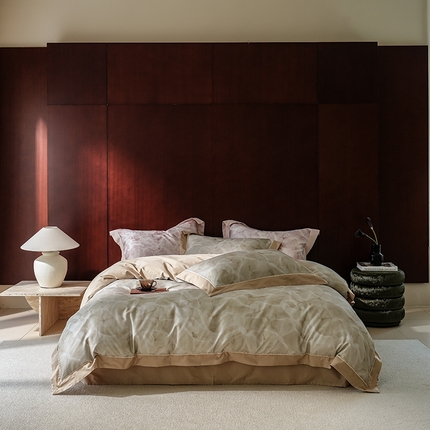 91家纺网 家纺一手货源 找家纺 （总）2024新款天丝棉磨毛宽边+嵌条印花四件套