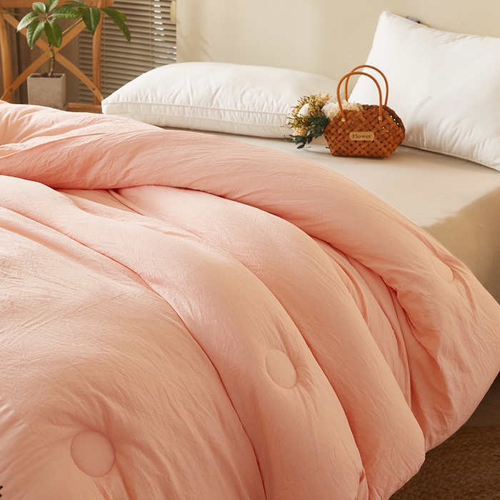 91家纺网 家纺一手货源 找家纺 好福居 2024新款A类母婴级原棉被子被芯 粉色