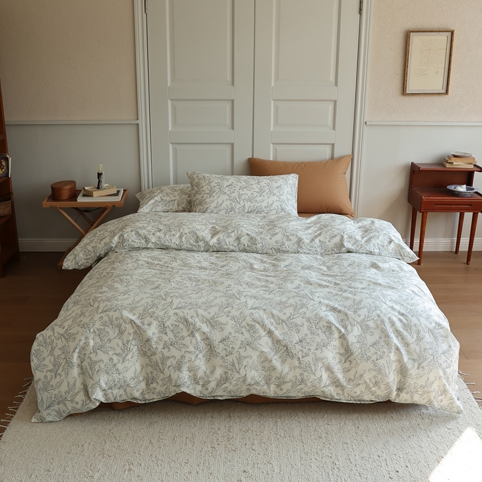 91家纺网 家纺一手货源 找家纺 棉眠 2024新款40支全棉秋季花园系列四件套 秋日风铃