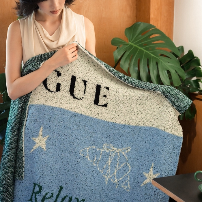 91家纺网 家纺一手货源 找家纺 圆岛 2024新款多功能针织半边绒毛毯 沃格小狗