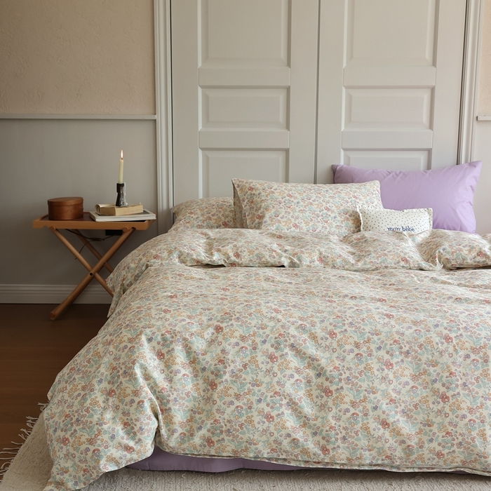 91家纺网 家纺一手货源 找家纺 棉眠 2024新款40支全棉秋季花园系列四件套 美琪