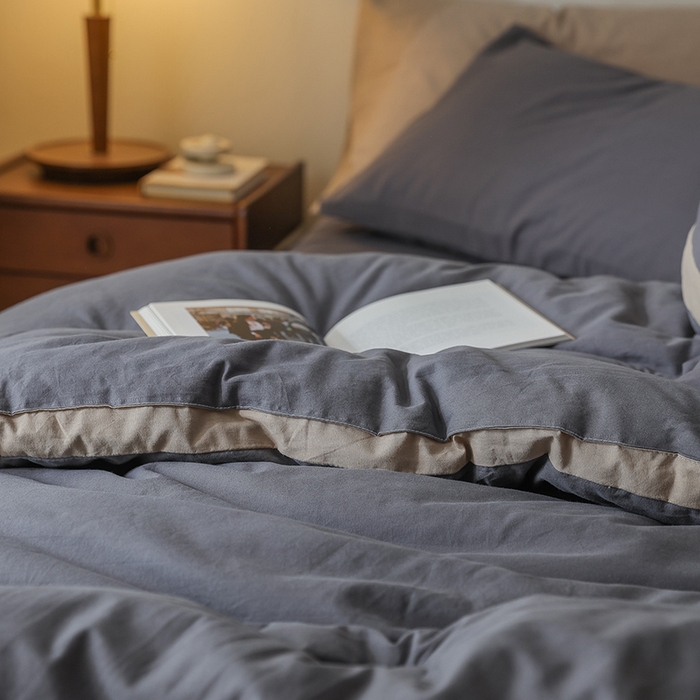 91家纺网 家纺一手货源 找家纺 雯雨家纺 2024新款里外全棉棉花被冬被 高级灰