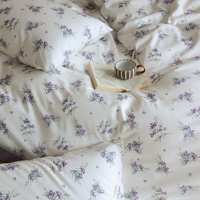 91家纺网 家纺一手货源 找家纺 棉眠 2024新款40支全棉秋季花园系列四件套 海兰