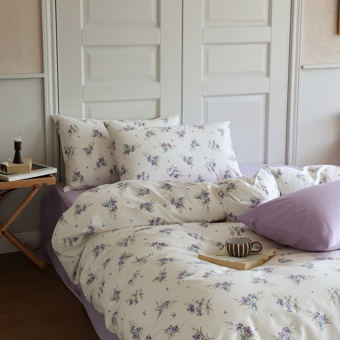 91家纺网 家纺一手货源 找家纺 棉眠 2024新款40支全棉秋季花园系列四件套 海兰