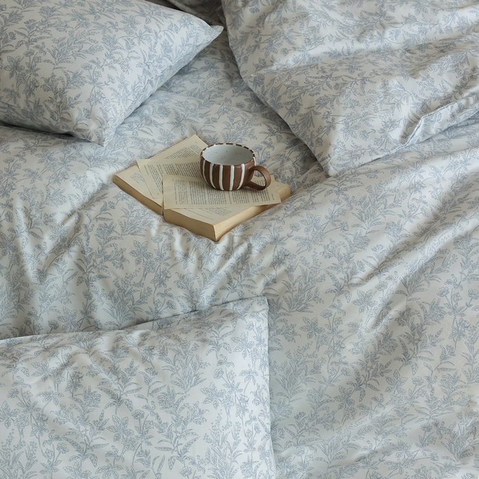 91家纺网 家纺一手货源 找家纺 棉眠 2024新款40支全棉秋季花园系列四件套 雾入松林