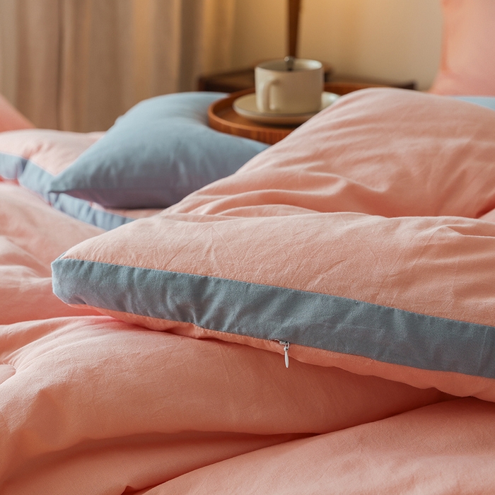 91家纺网 家纺一手货源 找家纺 雯雨家纺 2024新款里外全棉棉花被冬被 文艺粉