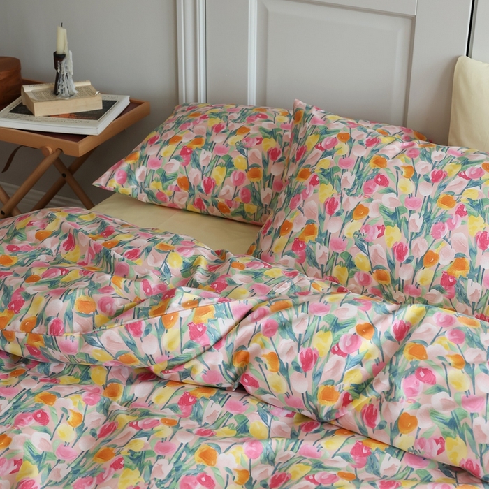 91家纺网 家纺一手货源 找家纺 棉眠 2024新款40支全棉秋季花园系列四件套 玫瑰故事