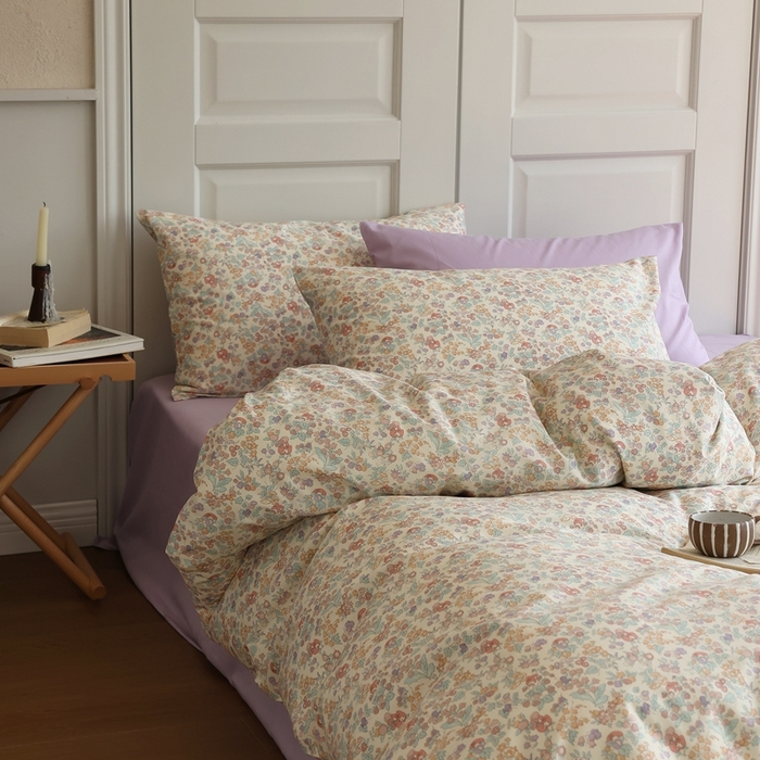 91家纺网 家纺一手货源 找家纺 棉眠 2024新款40支全棉秋季花园系列四件套 美琪