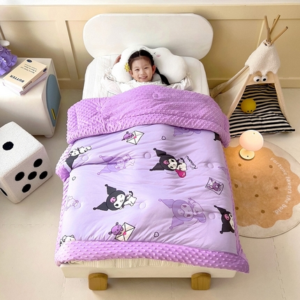 91家纺网 家纺一手货源 找家纺 （总）吉咪兔家纺 25年新款三丽鸥库洛米儿童豆豆被针织棉幼儿园宝宝午睡春秋四季婴儿被子