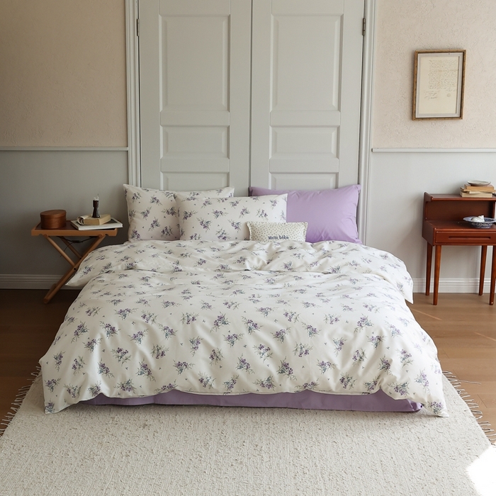 91家纺网 家纺一手货源 找家纺 棉眠 2024新款40支全棉秋季花园系列四件套 海兰