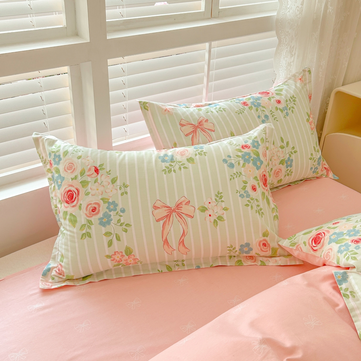 91家纺网 家纺一手货源 找家纺 红馆 2025年全棉12868印花系列四件套 轻婉花语