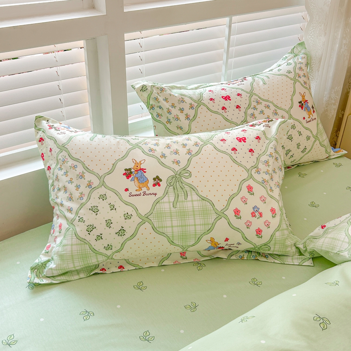 91家纺网 家纺一手货源 找家纺 红馆 2025年全棉12868印花系列四件套 初春晚风