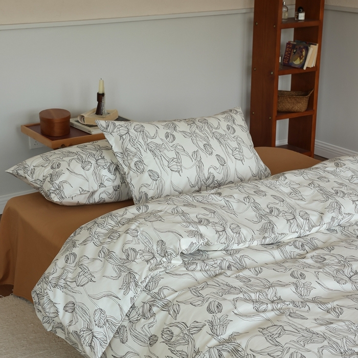 91家纺网 家纺一手货源 找家纺 棉眠 2024新款40支全棉秋季花园系列四件套 鸢尾