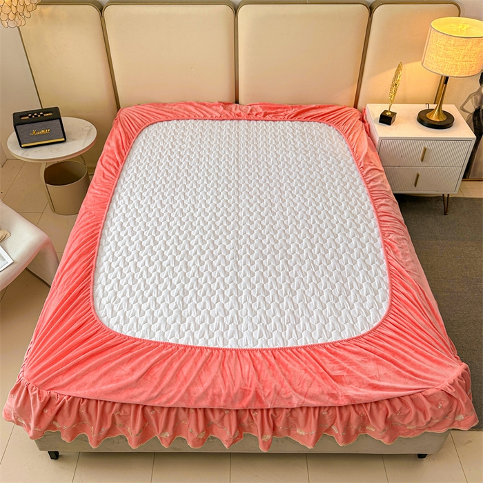 91家纺网 家纺一手货源 找家纺 恒爱家纺 2024新款宝宝绒霞姿月韵四件套 梦想粉