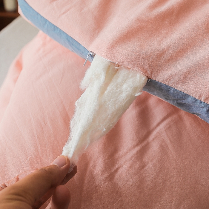 91家纺网 家纺一手货源 找家纺 雯雨家纺 2024新款里外全棉棉花被冬被 文艺粉