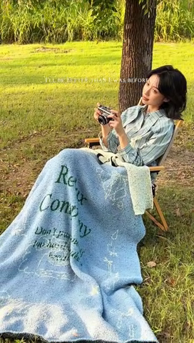 91家纺网 家纺一手货源 找家纺 圆岛 2024新款多功能针织半边绒毛毯 下午茶