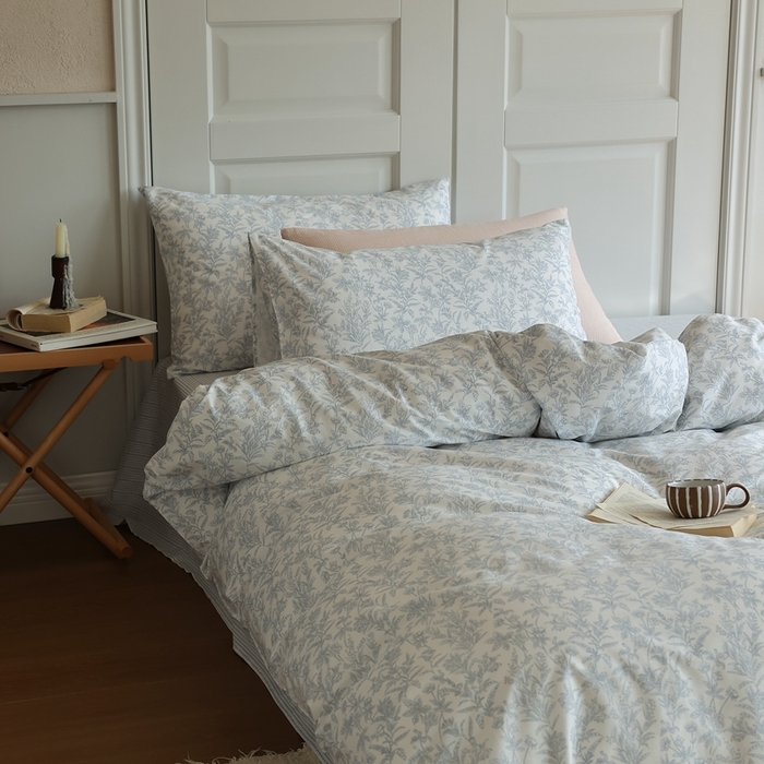 91家纺网 家纺一手货源 找家纺 棉眠 2024新款40支全棉秋季花园系列四件套 雾入松林