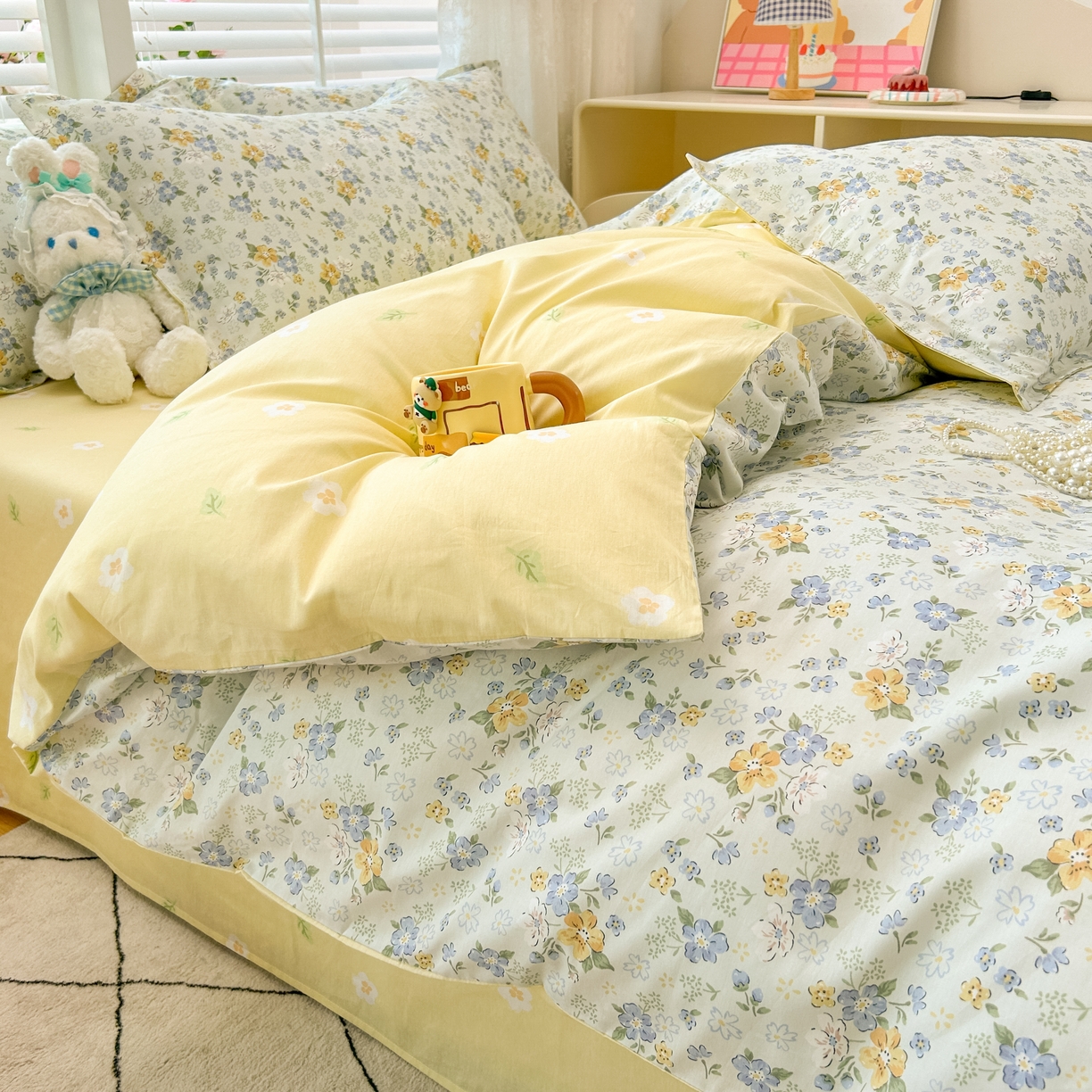 91家纺网 家纺一手货源 找家纺 红馆 2025年全棉12868印花系列四件套 花语花夕