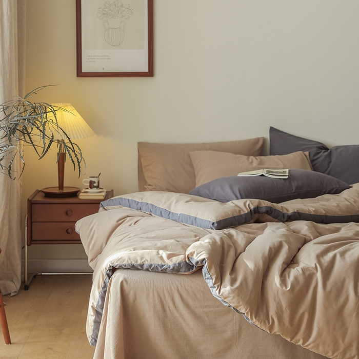 91家纺网 家纺一手货源 找家纺 雯雨家纺 2024新款里外全棉棉花被冬被 冰山驼