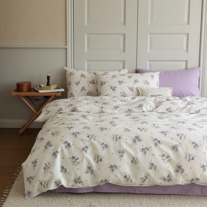 91家纺网 家纺一手货源 找家纺 棉眠 2024新款40支全棉秋季花园系列四件套 海兰