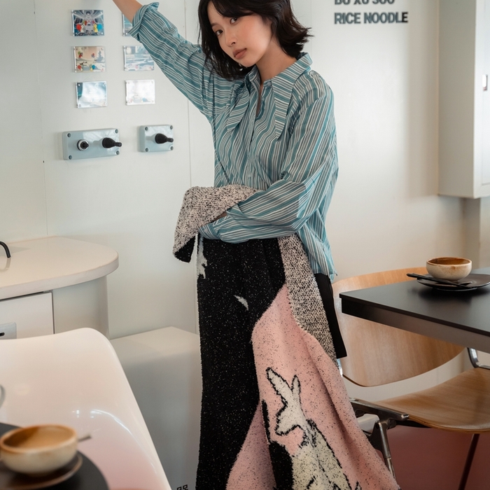 91家纺网 家纺一手货源 找家纺 圆岛 2024新款多功能针织半边绒毛毯 秋千猫