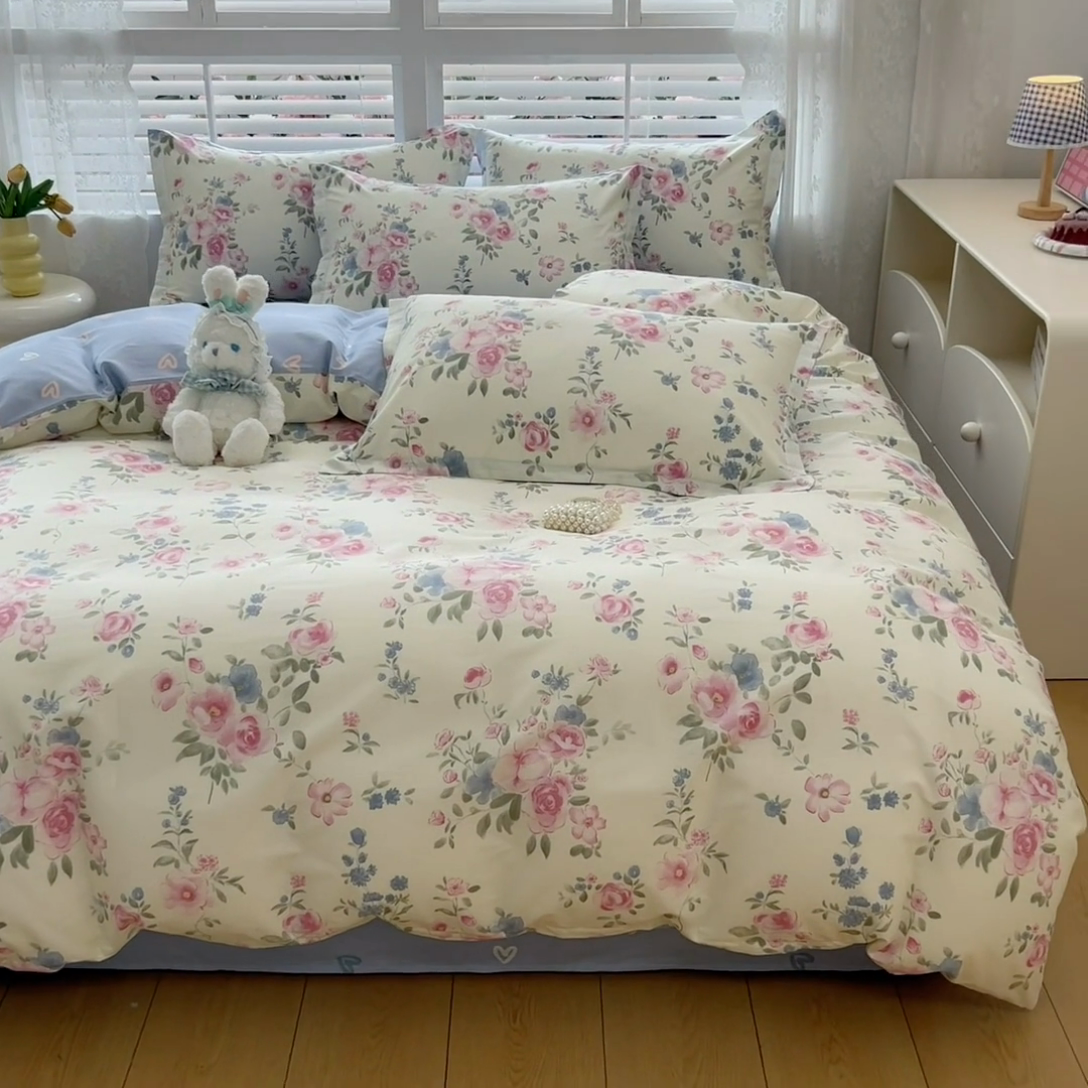 91家纺网 家纺一手货源 找家纺 红馆 2025年全棉12868印花系列四件套 春湔