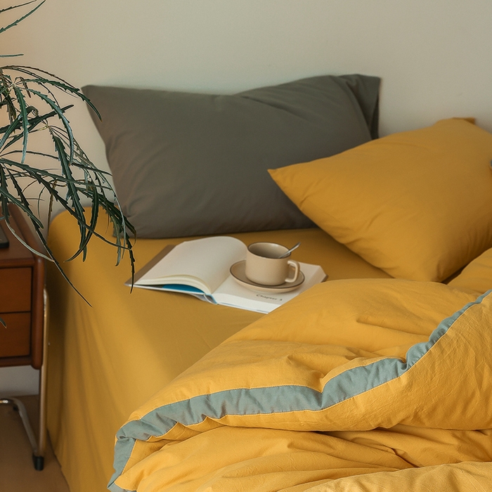 91家纺网 家纺一手货源 找家纺 雯雨家纺 2024新款里外全棉棉花被冬被 明亮黄