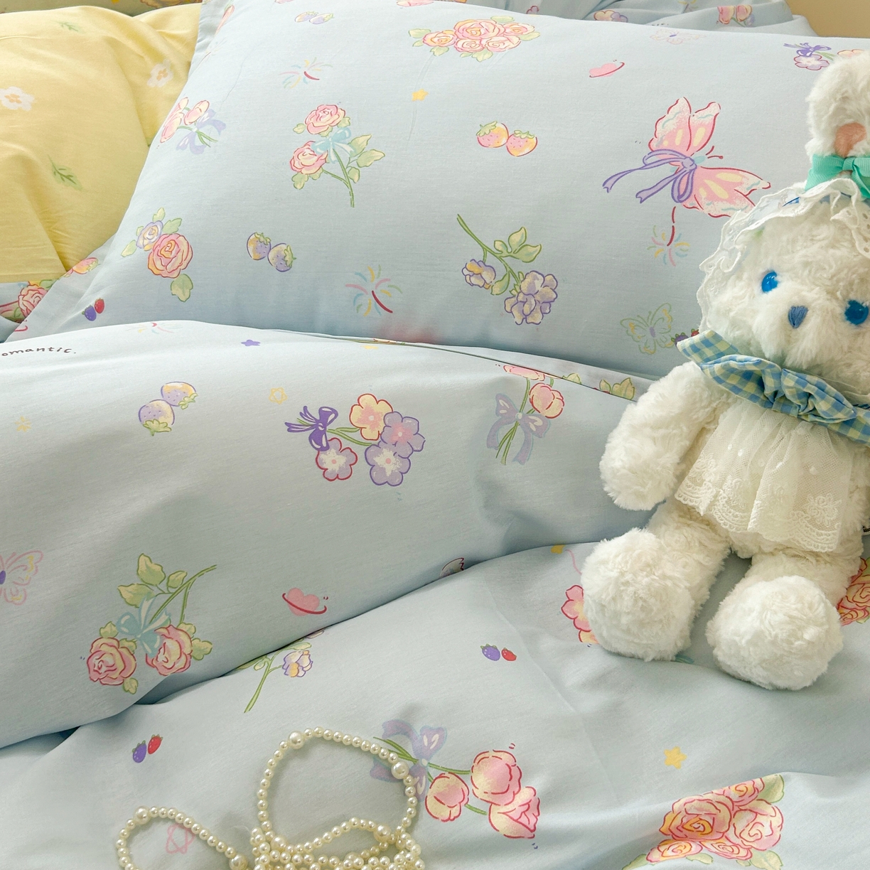 91家纺网 家纺一手货源 找家纺 红馆 2025年全棉12868印花系列四件套 梦蝶