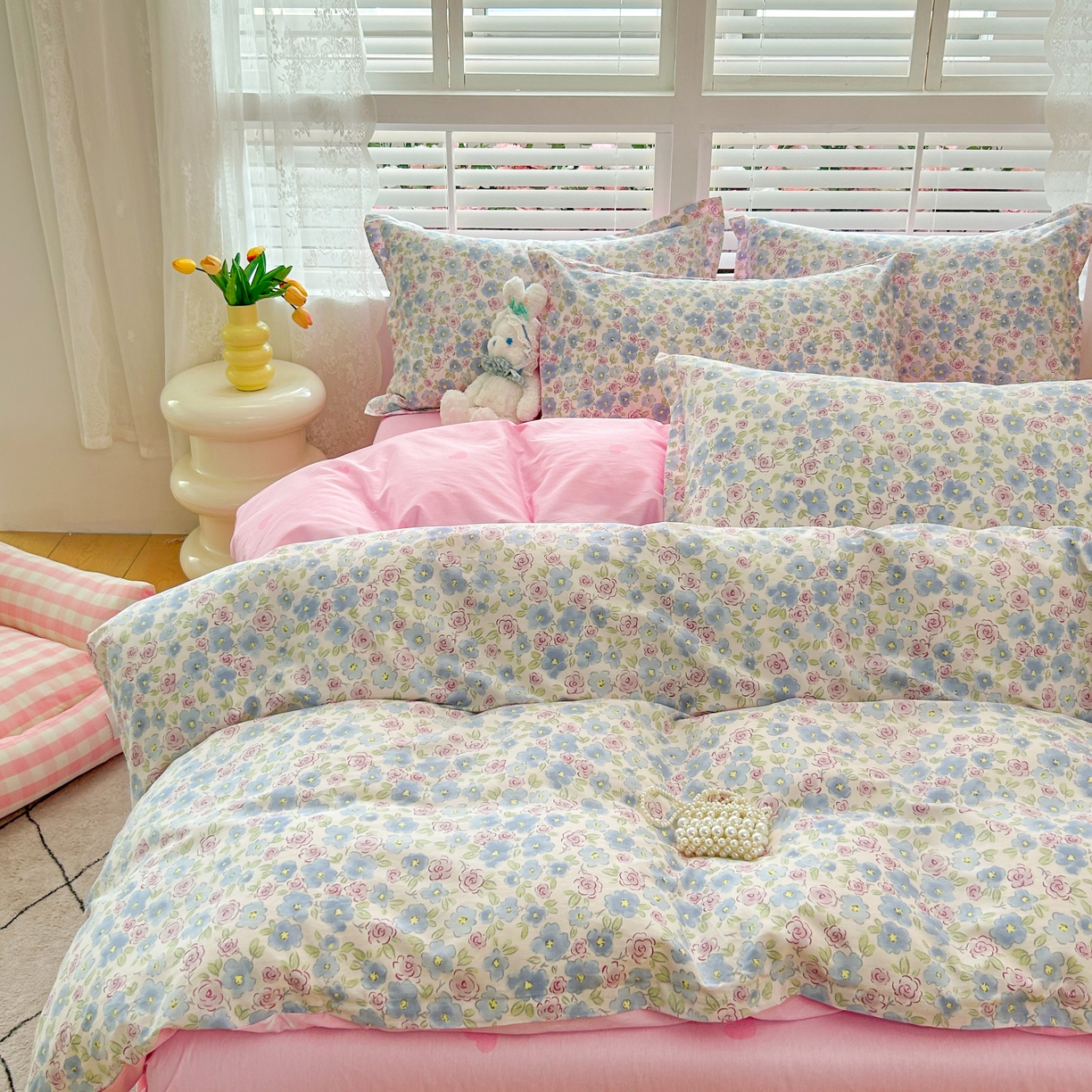 91家纺网 家纺一手货源 找家纺 红馆 2025年全棉12868印花系列四件套 花语嫣然