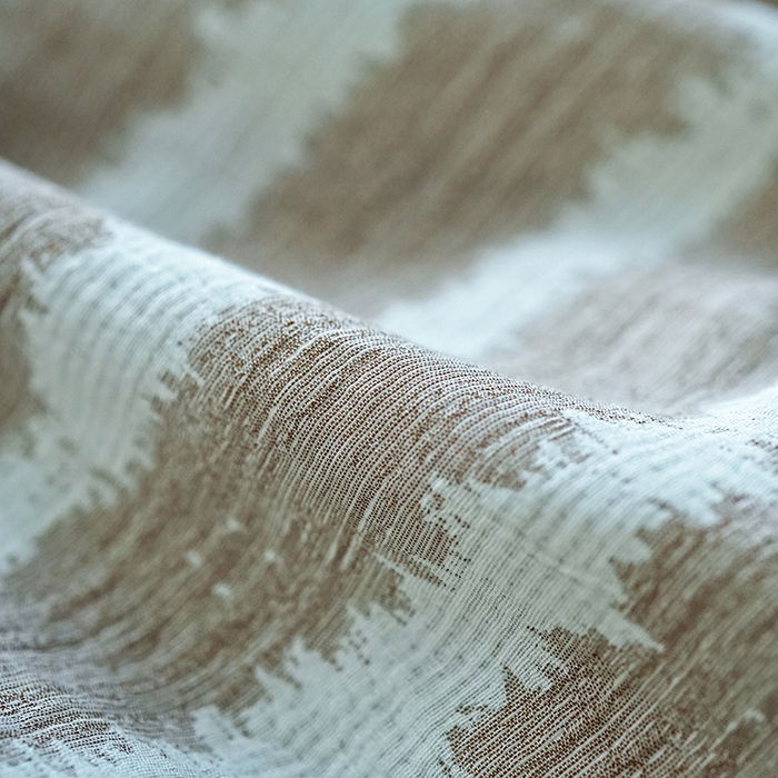 91家纺网 家纺一手货源 找家纺 2024新款全棉双层提花条纹简约日式侘寂风四件套纯色人字纹纯棉床单民宿高端被套 南无-卡其