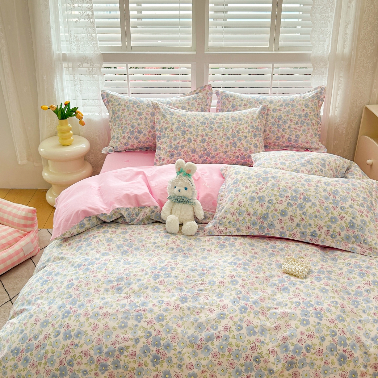 91家纺网 家纺一手货源 找家纺 红馆 2025年全棉12868印花系列四件套 花语嫣然