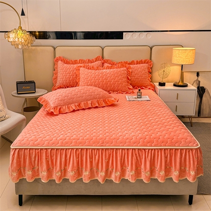 恒爱家纺 2024新款宝宝绒霞姿月韵床笠 美人玉