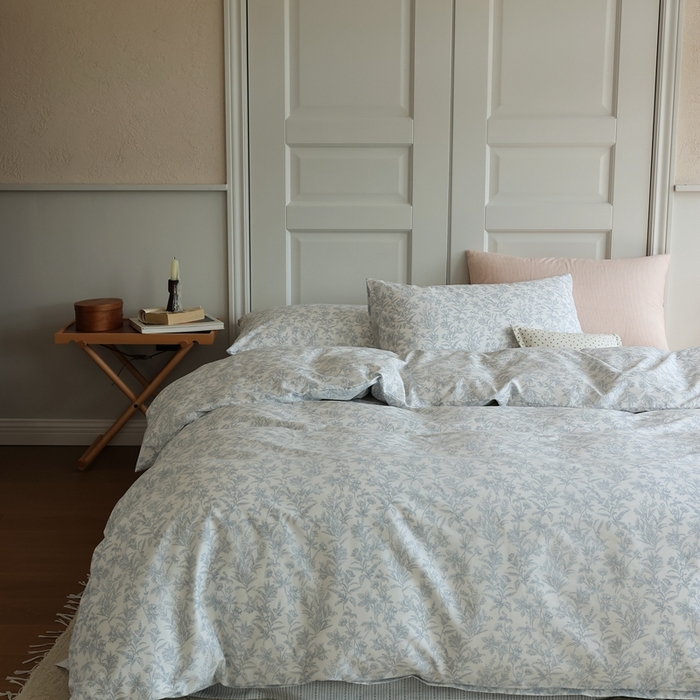 91家纺网 家纺一手货源 找家纺 棉眠 2024新款40支全棉秋季花园系列四件套 雾入松林